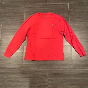 Pink/Red Polo long sleeves cotton t-shirt